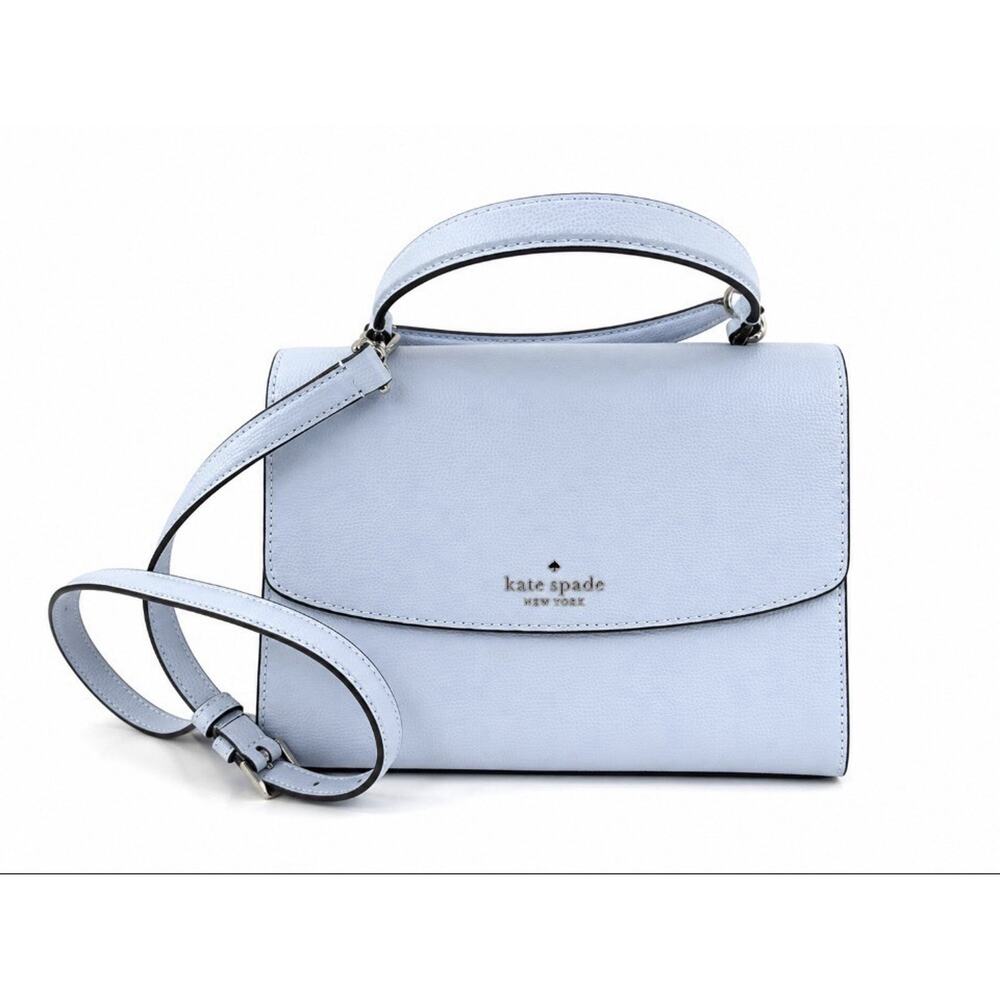 Kate Spade Darcy Leather Top Handle Bag Satchel Crossbody Pale Blue Leather